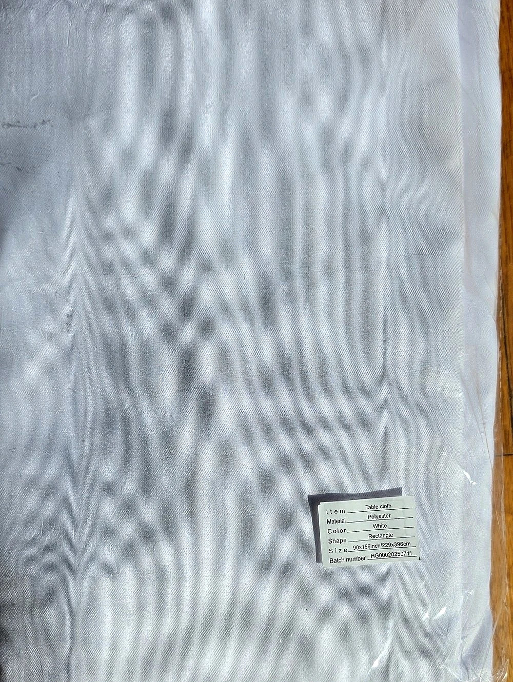 White Polyester Tablecloth - Picture 2 of 3